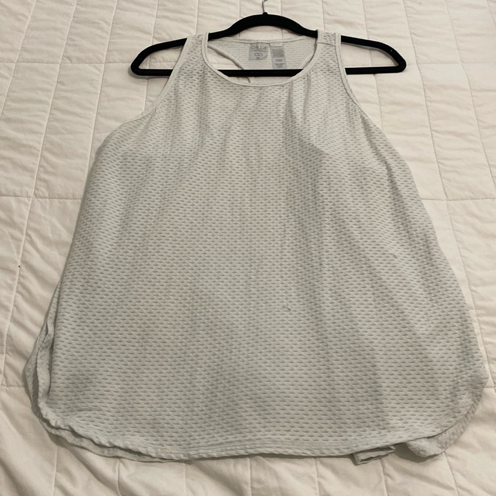 Calia white high low racer back tank, XL